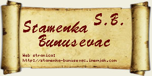Stamenka Bunuševac vizit kartica
